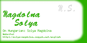 magdolna solya business card